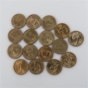 US Presidential Dollar Coins; 15+ Pieces