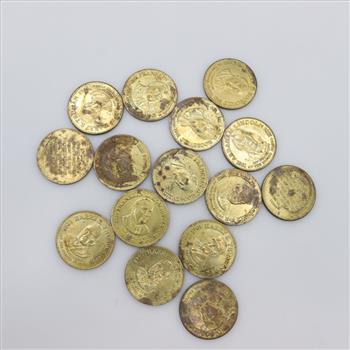 US Presidential Tokens, 15 Pieces