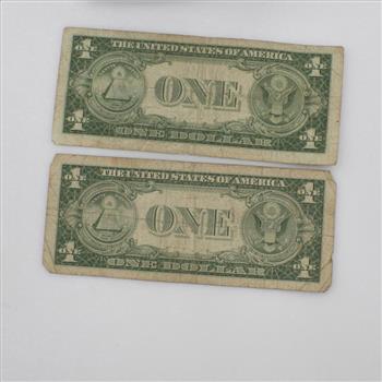 US Silver Certificate 1 Dollar, 2 Pieces