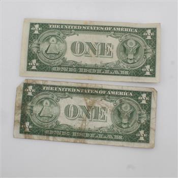 US Silver Certificate 1 Dollar, 2 Pieces