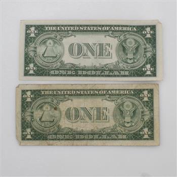 US Silver Certificate 1 Dollar, 2 Pieces