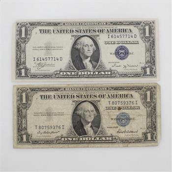 US Silver Certificate 1 Dollar, 2 Pieces