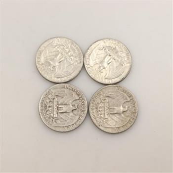US Silver Quarter, 4 Pieces