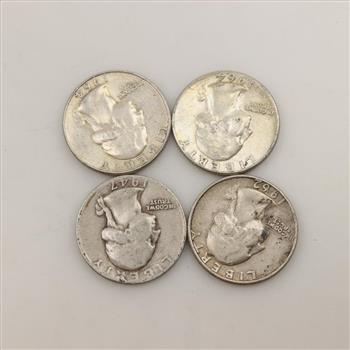 US Silver Quarter, 4 Pieces