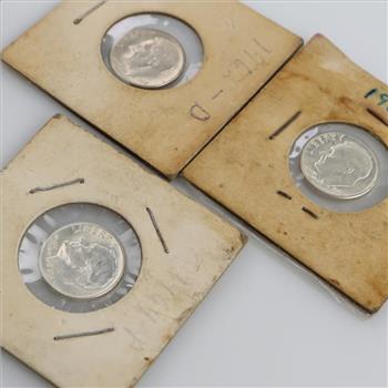 U.S. Silver Roosevelt Dimes, 3 Pieces