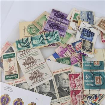 US Stamps And Decorative Labels, 200+ Pieces