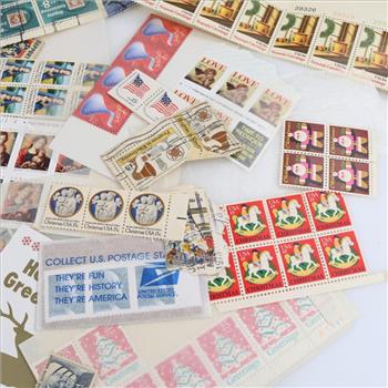 US Stamps And Decorative Labels, 200+ Pieces