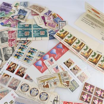 US Stamps And Decorative Labels, 200+ Pieces