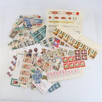 US Stamps And Decorative Labels, 200+ Pieces