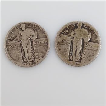 U.S. Standing Liberty Silver Quarter, 2 Pieces