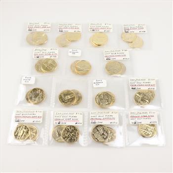 US Statehood Gold Plated Quarters, 30 Pieces