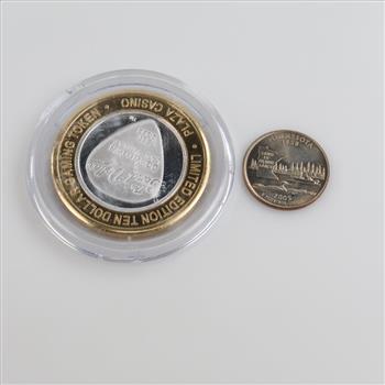 US Statehood Quarter & Plaza Casino Gaming Token, 2 Pieces