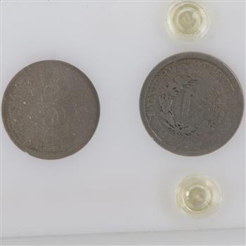 US Type Set Nickel 5 Coins, Includes Silver Half Dime