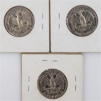 US Washington Proof Quarters, 3 Pieces
