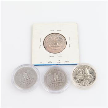 US Washington Silver Quarters And Bicentennial Silver-clad Quarter, 4 Pieces