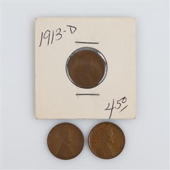 US Wheat Penny, 3 Pieces