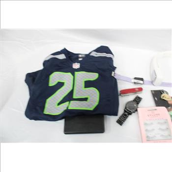 Used Seahawks Jersey, Neck Fan, Swiss Army Knife And More
