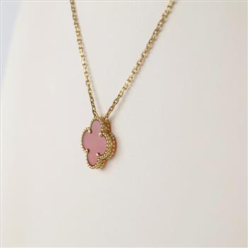 Van Cleff & Arpels 18kt Gold Clover Leaf Pendant Necklace Evaluated By Certified Gemologist-AGS/GIA