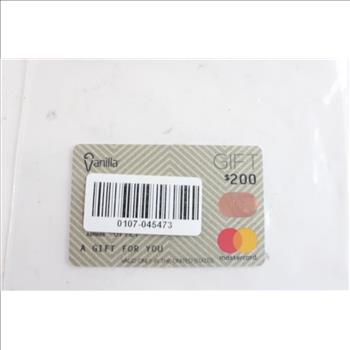 Vanilla Mastercard $200.00 Gift Card