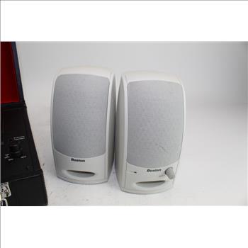 Verdict Turntable Record Player & Boston 2pc Speaker System; 3 Pieces