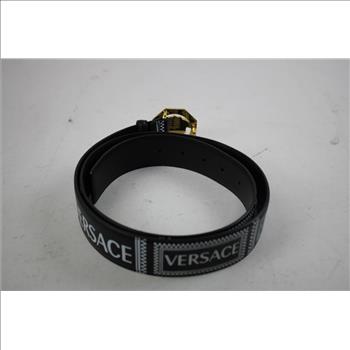 Versace 90's Vintage Logo Leather Belt