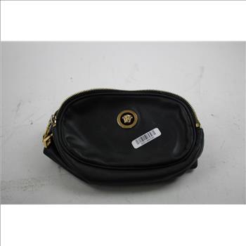 Versace Black/Gold Leater Fanny Pack Waist Belt Bag