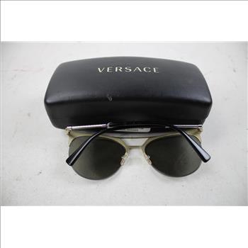 Versace Men's Pilot-Aviator Slim Metal Double Bridge Sunglasses