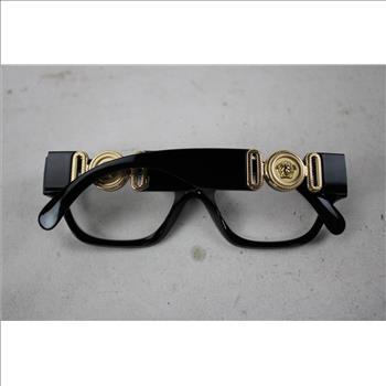 Versace Unisex Black & Gold Eyeglasses