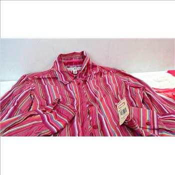 Victoria's Secret Large Lingerie 2-Piece, Tommy Hilfiger Pink Striped Button-Up, 2 Pieces