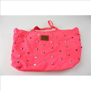 Victoria's Secret PINK Zip Top Pink Bling Tote Heavy Canvas Bag