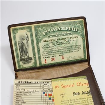 Vintage 1932 Los Angeles Olympics Stadium Pass And LA Times Games Program