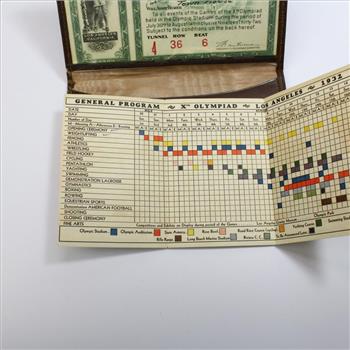 Vintage 1932 Los Angeles Olympics Stadium Pass And LA Times Games Program