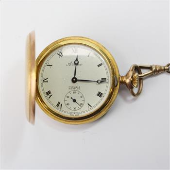 Vintage Arnex 10kt Gold Plated Pocket Watch