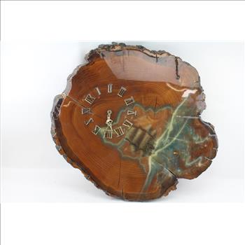 Vintage Cabin Wood Tree Slab Wall Clock