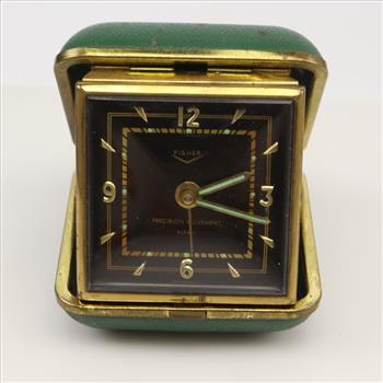 Vintage Fisher Precision Movement Folding Travel Alarm Clock