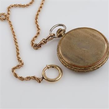 Vintage GF Stratford Langendorf Pocket Watch With GP Chain