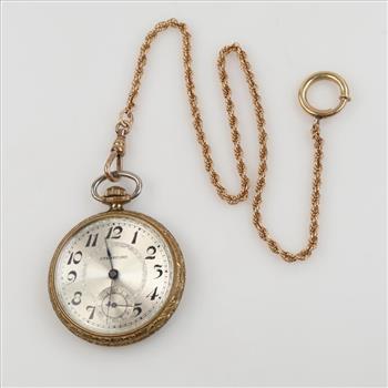 Vintage GF Stratford Langendorf Pocket Watch With GP Chain