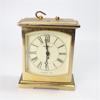 Vintage Howard Miller Brass Carriage Westminister Chime Clock