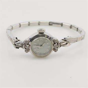 Vintage Lady Hamilton 14kt Gold Diamond Watch