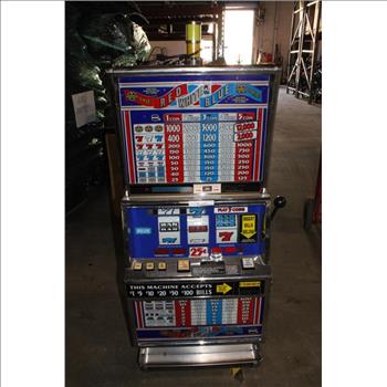 Vintage Red White And Blue Themed Slot Machine