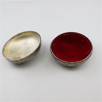 Vintage Round Satin Lined Jewelry Box