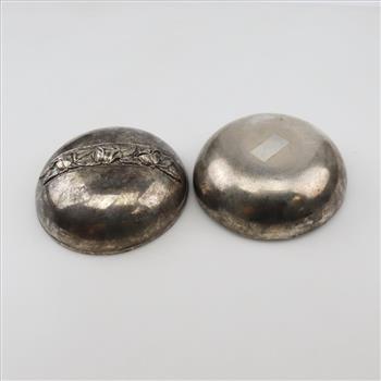 Vintage Round Satin Lined Jewelry Box