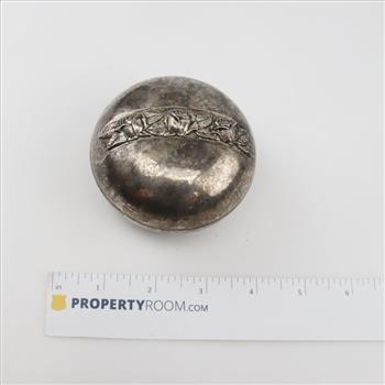 Vintage Round Satin Lined Jewelry Box