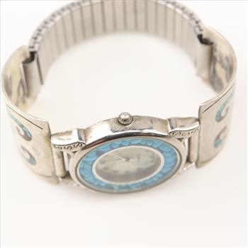 Vintage Silver Watch Tips with Stone inlay