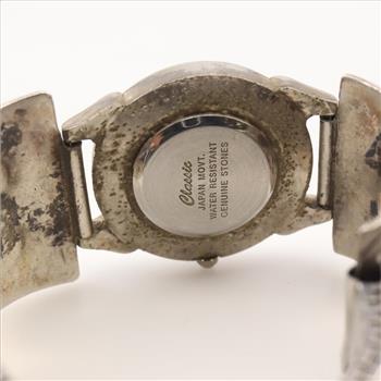 Vintage Silver Watch Tips with Stone inlay