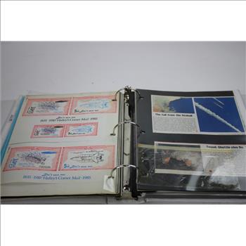 Vintage Space-Themed Stamps And 1970s News Space Articles Lot In Binders