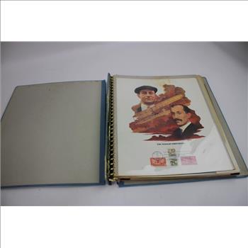 Vintage Space-Themed Stamps And 1970s News Space Articles Lot In Binders