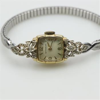 Vintage Wittnauer Watch Co. 14kt Gold Diamond Watch