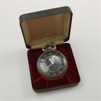 Vintage WWII Era Hamilton Master Navigation Silver Pocket Watch