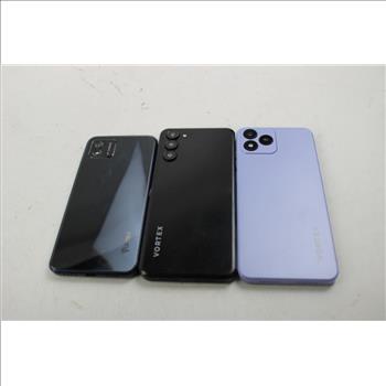 Vortex Cell Phone Lot, 3 Pieces, Sold For Parts